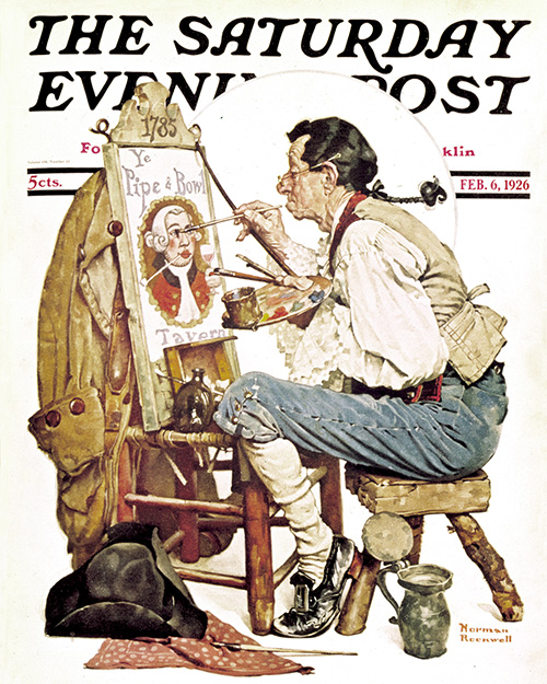 The Old Sign Painter by Norman Rockwell