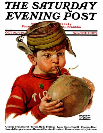 "Inflating Football" by Harrison McCreary From October 16, 1926