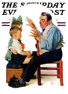 Man does card tricks for boy and girl