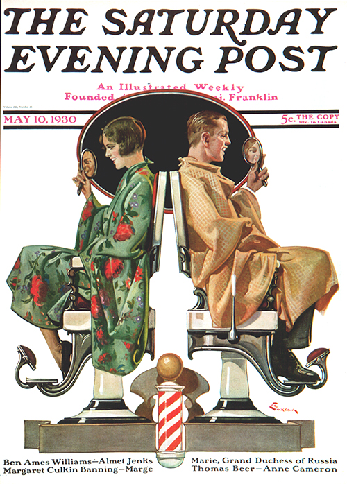 Couple in Barber Chairs by E.M. Jackson