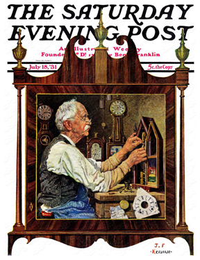 A clockmaker at work.