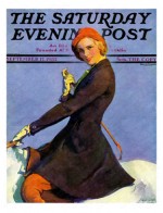 A woman on horseback.