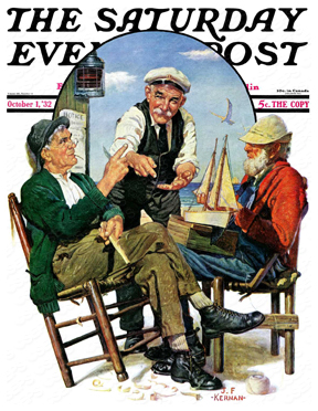 Three old sailors talking.