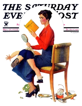 Mother about to spank boy of breaking clock