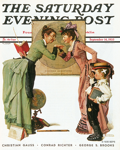 First Day of School, by Norman Rockwell, September 14, 1935