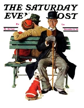 Bookworm on Bench overhears lovers behind him