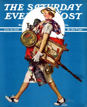 Bargain hunter loaded down with finds