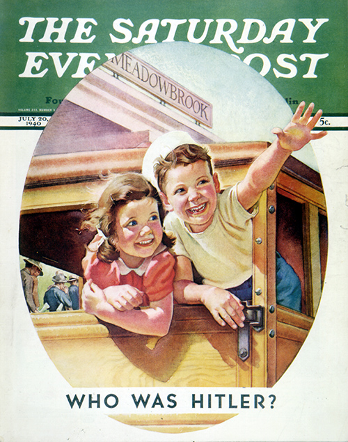 Kids Riding Trolley by Frances Tipton Hunter July 20, 1940