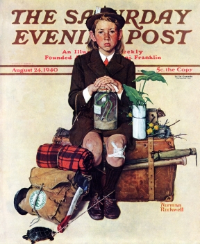 Girl surrounded by summer camp stuff