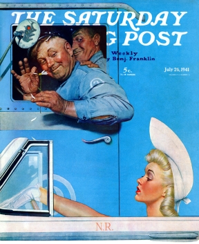 Truck drivers flirt with woman in convertible