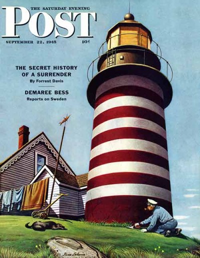 "Lighthouse Keeper" by Stevan Dohanos From September 22, 1945