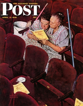 Cleaning ladies reading program in theater