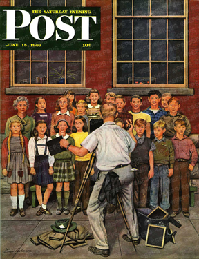 Sixth grade getting picture taken