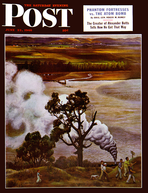  "Steam Engine Along the Missouri" by John Falter June 22, 1946