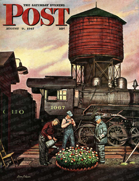 Flower garden in railroad switch yard