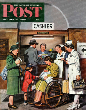 Dad paying maternity bill, baby coming home