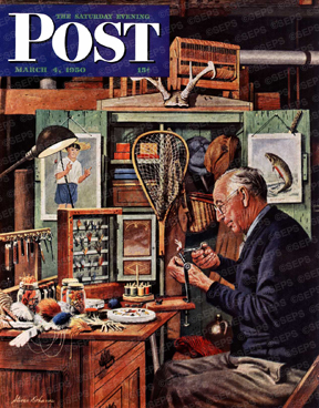 Fisherman tying lures