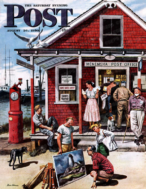 Post office at seaside resort