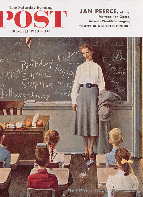 Happy Birthday, Miss Jones By Norman Rockwell March 17, 1956