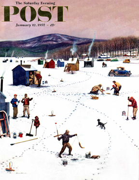 Ice fishing camp