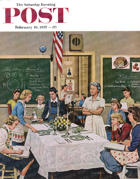 Table setting lesson in home ec class