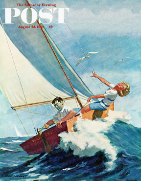 Wife enjoying sailing, husband seasick