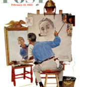 Norman Rockwell paints his own portrait