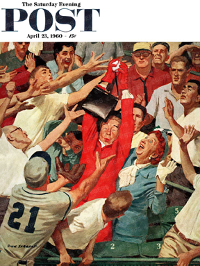 Grandmother catching home run