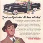 Aero Willys car ad in The Saturday Evening Post, 1954.