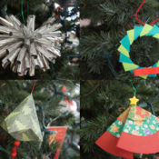 four Christmas ornaments