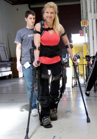 “I stood up like a normal person for the first time in 18 years. I went home and I just cried.” —Amanda Boxtel. Photo courtesy Ekso Bionics.
