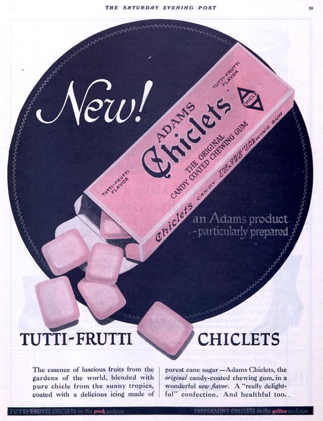 Magazine ad for Chiclets gum