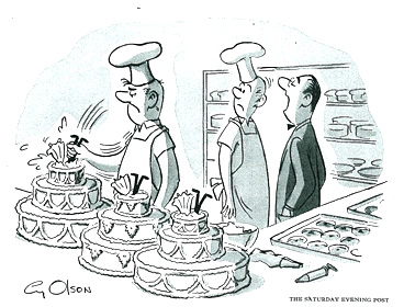 “Better take Riley off wedding cakes until he patches up his marital troubles.” February 21, 1954