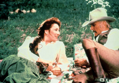 Anjelica Huston and Robert Duvall in Lonesome Dove
