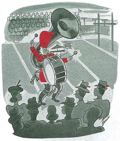 "The draft hasn't touched our team, but it certainly played hob with the band." From October 31, 1942 "The draft hasn't touched our team, but it certainly played hob with the band." From October 31, 1942