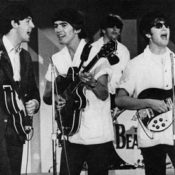 Paul, George, Ringo, and John rehearse for the Ed Sullivan show in Miami Beach. In Florida, the Beatles went yachting, swam in private pools, and visited heavyweight champ Cassius Clay. @SEPS 2013