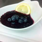 Chef Jenkin's chilled blueberry soup.