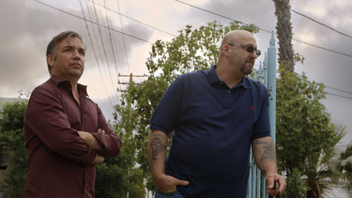 <strong>About face:</strong> Years after the assault, Matthew Boger and reformed skinhead Tim Zaal (right) now work together to fight racism and intolerance. <br /> Source: <a href="facingfearmovie.com">FacingFearMovie.com</a>