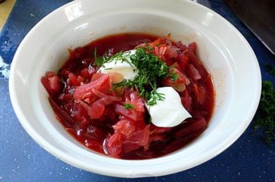 A bowl of borscht