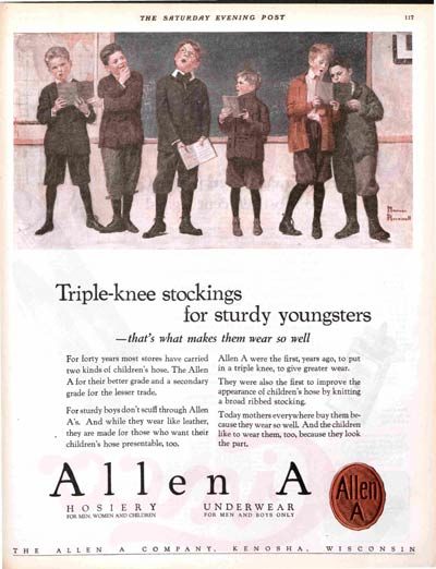 Allen A Hosiery Advertisement from February 9, 1924