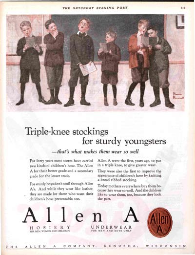 Allen A Hosiery Advertisement from February 9, 1924