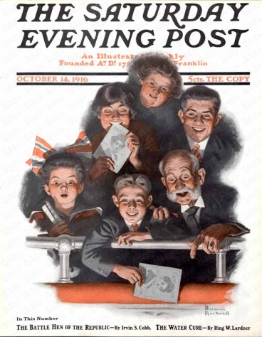 Charlie-Chaplin-Fans-Norman-Rockwell Charlie Chaplin Fans by Norman Rockwell, from October 14, 1916.