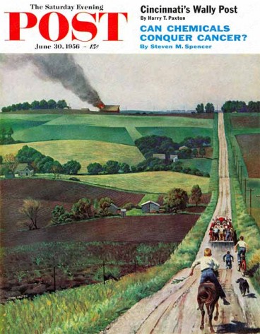 Chasing-the-Fire-Truck-John-Falter Chasing the Fire Truck by John Falter from June 30, 1956