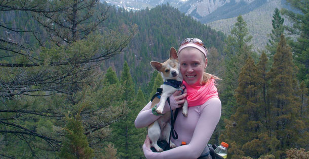 Jonna Tyree holds her pet Chihuahua, Chopper
