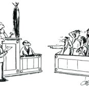 Jury laughing at a defendant's joke on the witness stand