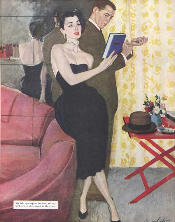 Illustration by Coby Whitmore from <em>The Saturday Evening Post</em>. The illustration accompanied the short story, "The Critical Young Man."