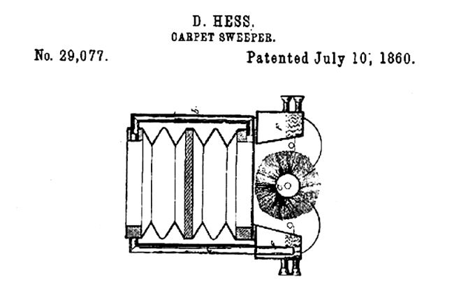 Diagram of a carpet sweeper