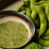 Edamame with Tarragon Dipping Sauce