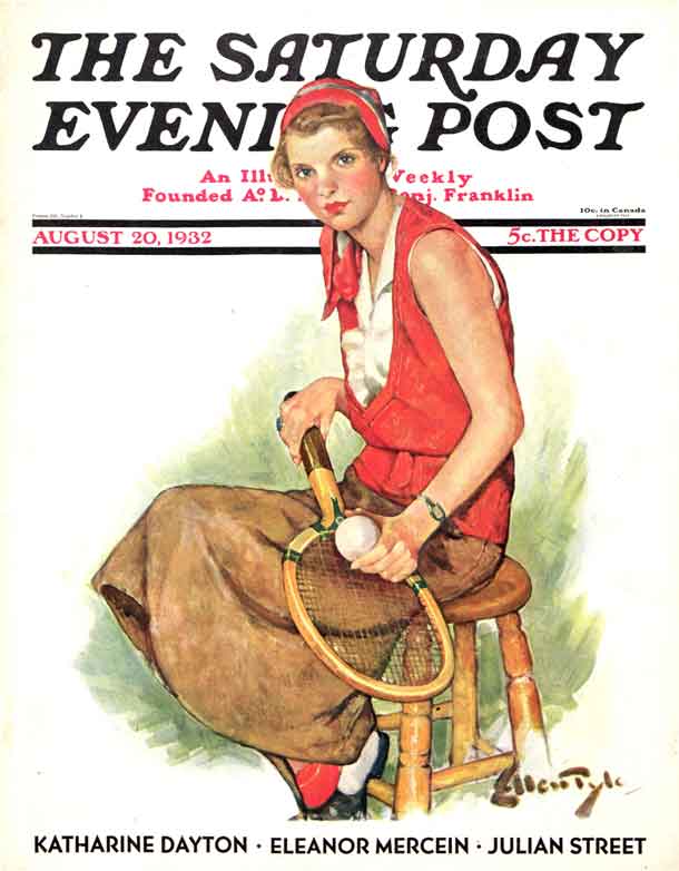 Cover of The Saturday Evening Post. "The American Girl" by Ellen Pyle. <br /> August 22, 1932. <br /> © SEPS 2014