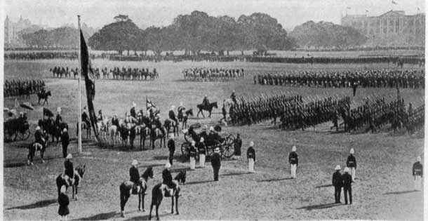 English troops on parade in Calcutta. June 20, 1914 © SEPS